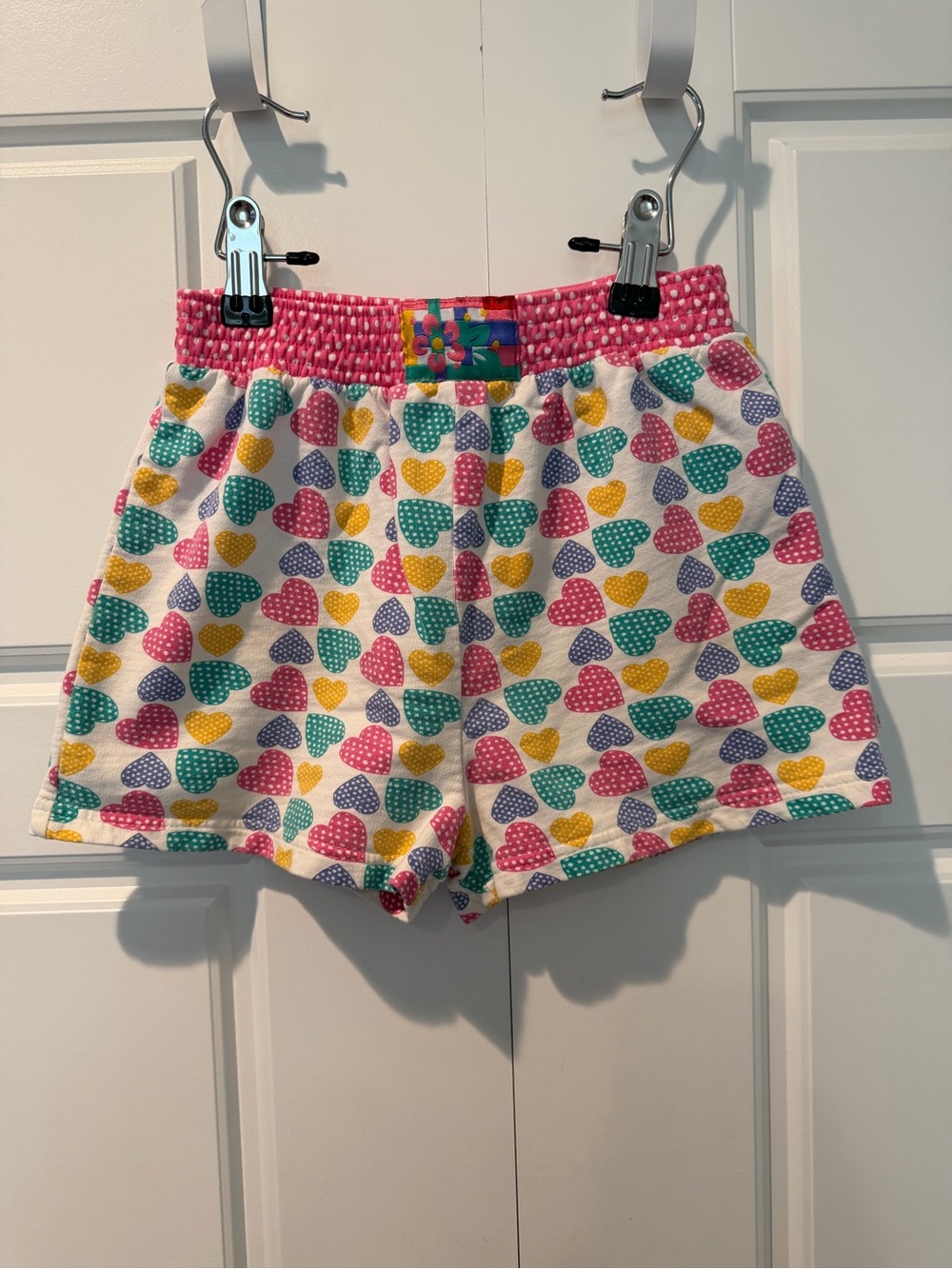 Vintage 90s Gymboree Heart Boxer Style Lounger Girls Shorts Size Large